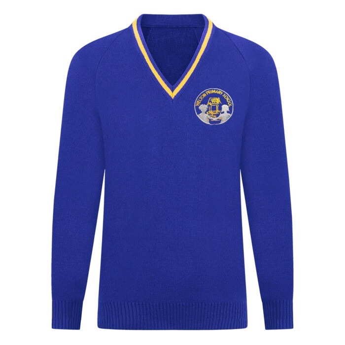 Knitted Piped V Neck Jumper (Welton Primary)