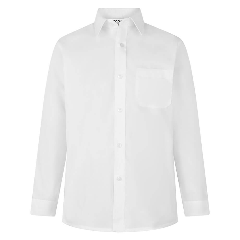 Boys Long Sleeve White Shirt (Twin Pack) - Rawcliffes Schoolwear - Hull