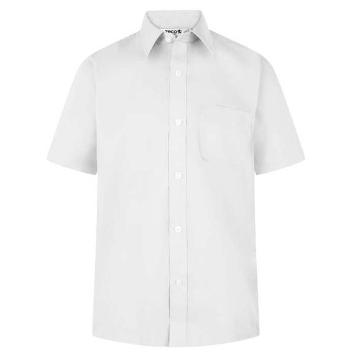 Boys Short Sleeve White Shirt (Twin Pack)